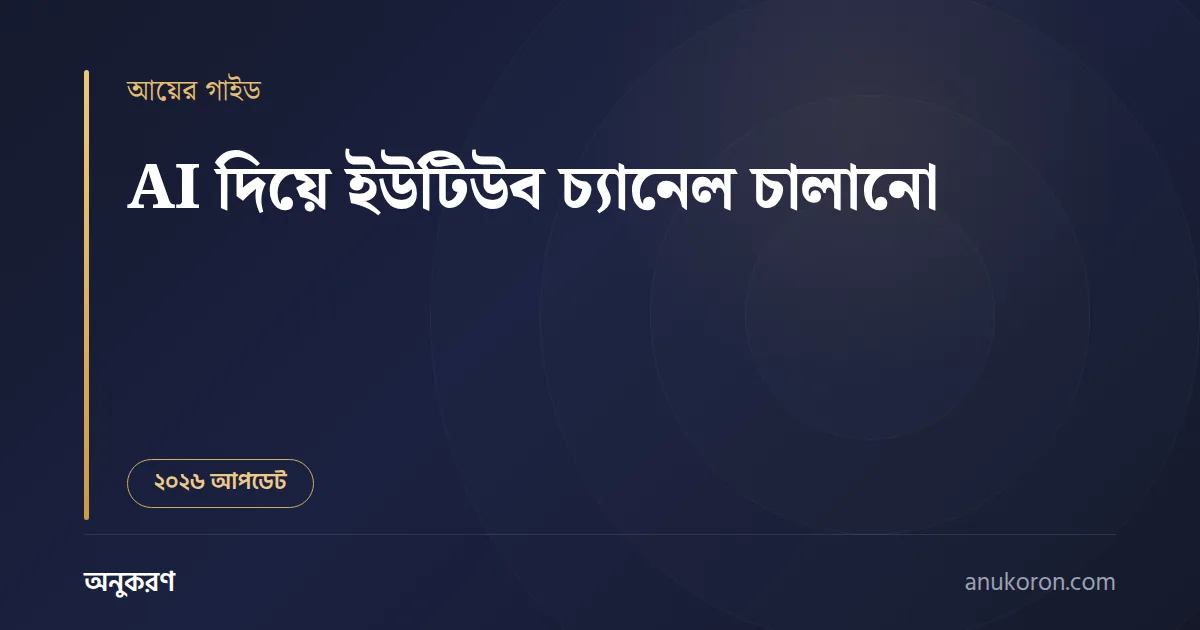 AI দিয়ে ইউটিউব চ্যানেল চালানো — আইডিয়া, স্ক্রিপ্ট, থাম্বনেইল ও SEO-র বাংলা গাইড