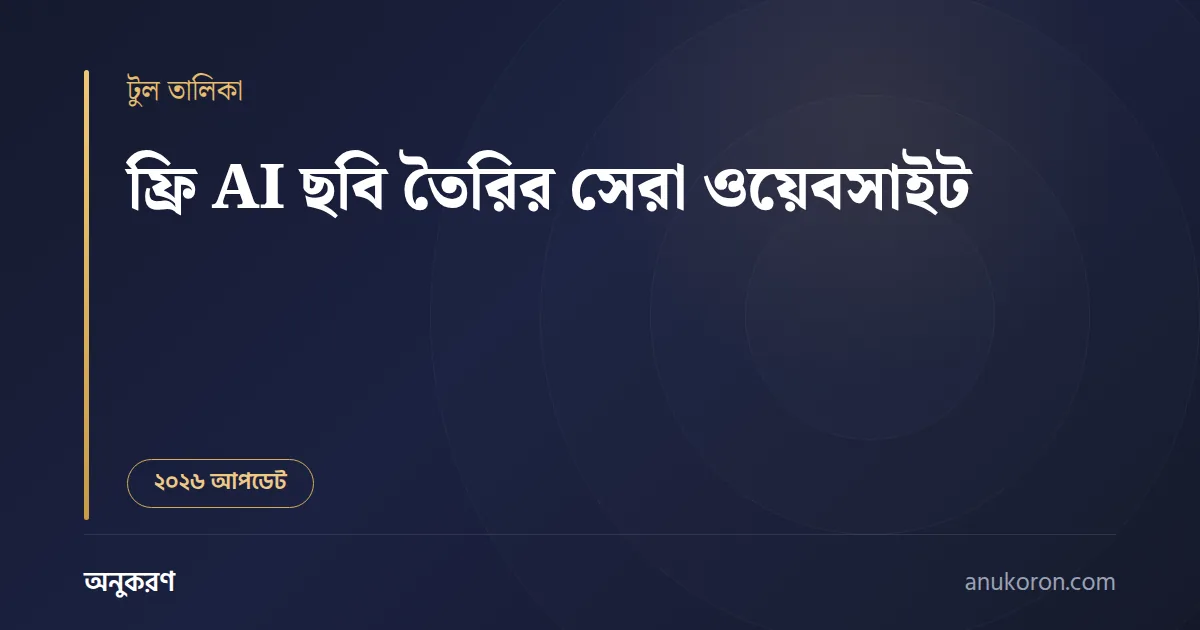 ফ্রি AI ছবি তৈরির সেরা ওয়েবসাইট — ১০টি টুলের বাংলা তালিকা ও তুলনা